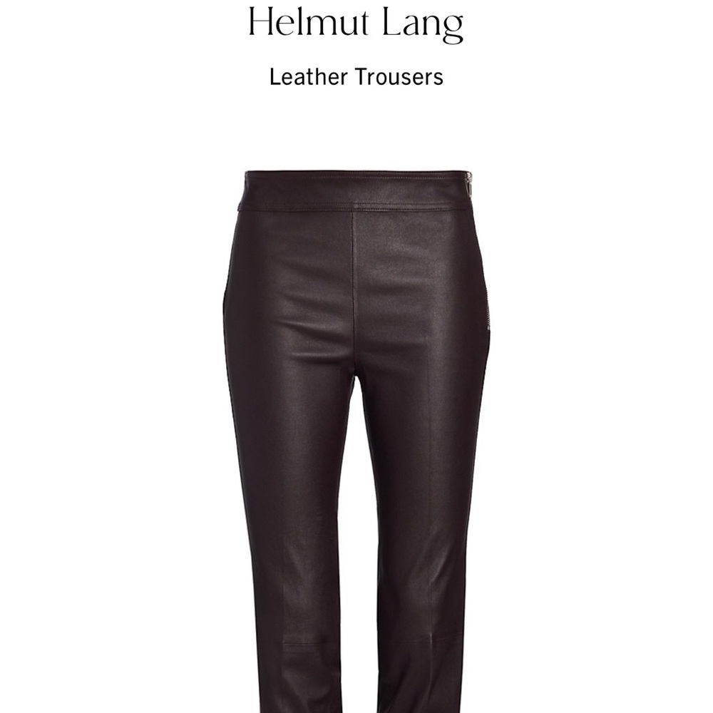 Helmut Lang leather slim trousers in size 12 available.  Paid $995.